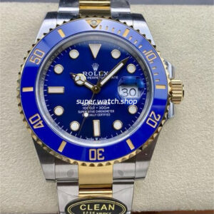 Clean Factory Rolex Submariner Date 126613LB 41mm Half Gold Blue Dial