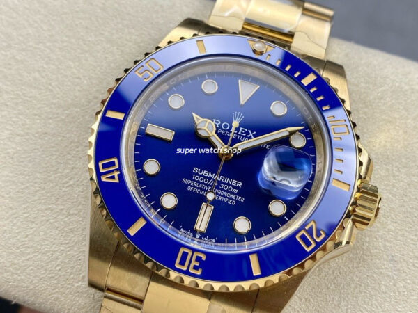 Clean Factory Rolex Submariner Date 126618LB-0002 41mm Full Yellow Gold Blue Dial - Image 3