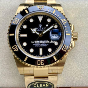 Clean Factory Rolex Submariner Date 126618LN 41mm Full Yellow Gold Black Dial