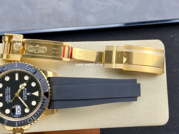 Clean Factory Rolex Yacht-Master 226658-0001 42mm Yellow Gold Oysterflex Black Dial - Image 8