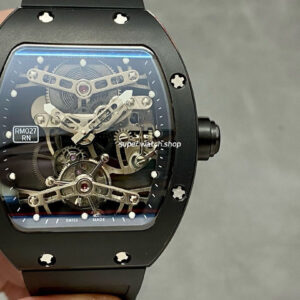 EUR Factory Richard Mille Tourbillon RM 027 40mm Titanium Rubber Strap Skeletonized Dial
