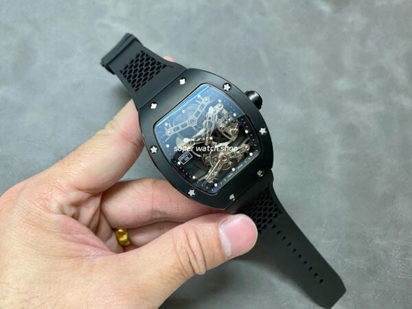 EUR Factory Richard Mille Tourbillon RM 027 40mm Titanium Rubber Strap Skeletonized Dial - Image 4