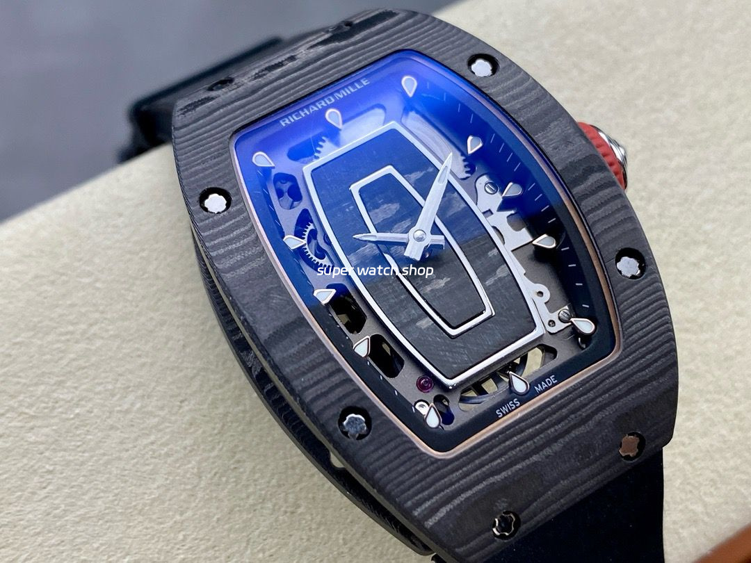 G+ Factory Richard Mille RM07 31.4mm Titanium&Carbon Fiber Black Rubber Strap Skeletonized Dial - Image 2