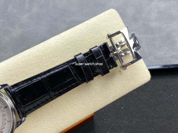 GR Factory Vacheron Constantin Moonphase Retrograde Date Overseas 4010U/000G-B330 41mm Steel Leather Strap Silver Dial - Image 8