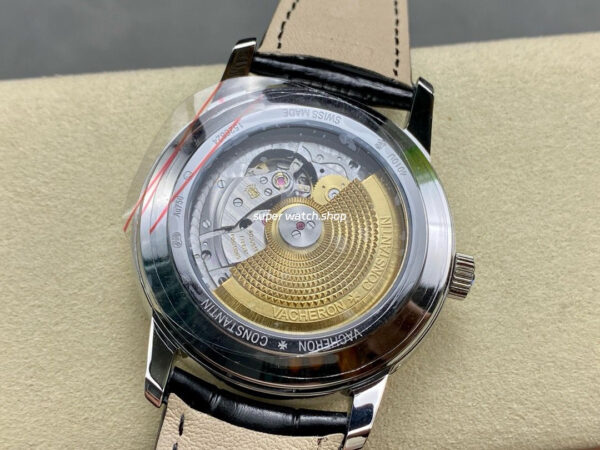 GR Factory Vacheron Constantin Moonphase Retrograde Date Overseas 4010U/000G-B330 41mm Steel Leather Strap Silver Dial - Image 7