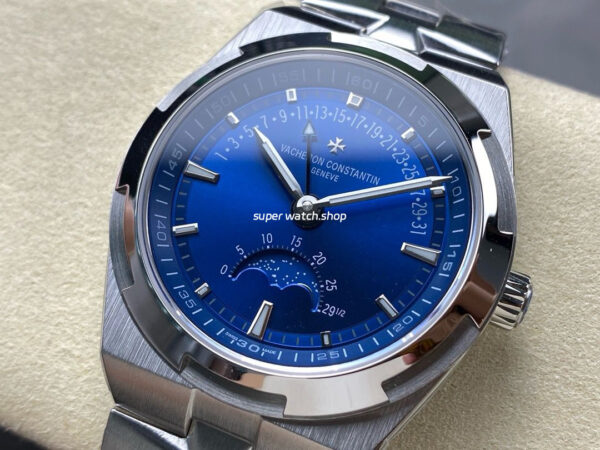 GR Factory Vacheron Constantin Moonphase Retrograde Date Overseas 4000V210A-B911 41mm Full Steel Blue Dial - Image 3
