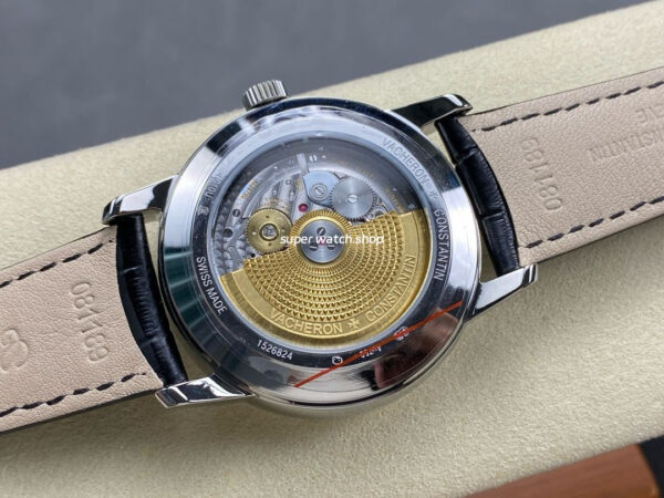 GR Factory Vacheron Constantin Moonphase Retrograde Date Overseas 41mm Steel Leather Strap Black Dial - Image 7
