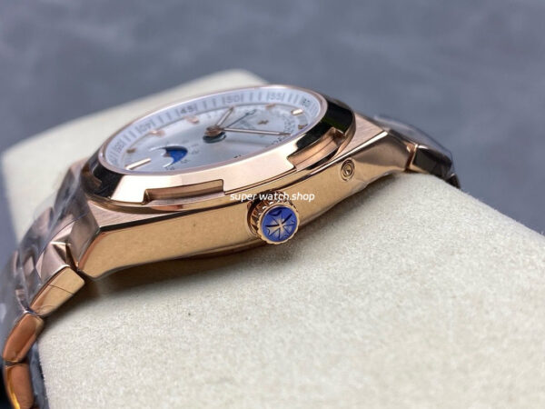 GR Factory Vacheron Constantin Moonphase Retrograde Date Overseas 41mm Full Rose Gold Silver Dial - Image 6