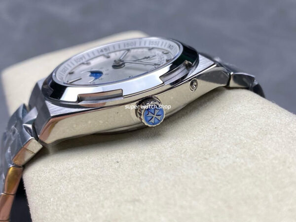 GR Factory Vacheron Constantin Moonphase Retrograde Date Overseas 41mm Full Steel Silver Dial - Image 6