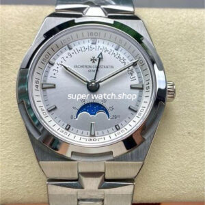 GR Factory Vacheron Constantin Moonphase Retrograde Date Overseas 41mm Full Steel Silver Dial