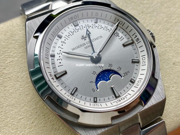 GR Factory Vacheron Constantin Moonphase Retrograde Date Overseas 41mm Full Steel Silver Dial - Image 2