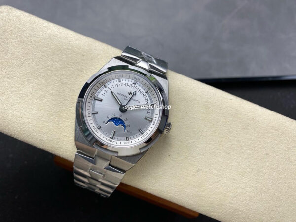 GR Factory Vacheron Constantin Moonphase Retrograde Date Overseas 41mm Full Steel Silver Dial - Image 4