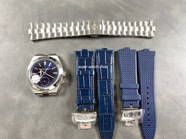 GR Factory Vacheron Constantin Overseas Dual Time 7900V-110A-B334 41mm Steel Leather Strap Blue Dial - Image 9