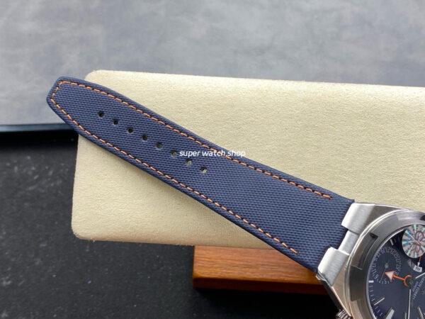 GR Factory Vacheron Constantin Overseas Dual Time 7910V/000T-B922 41mm Titanium Canvas Strap Gray Blue Dial - Image 9