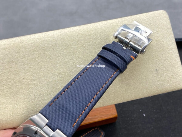 GR Factory Vacheron Constantin Overseas Dual Time 7910V/000T-B922 41mm Titanium Canvas Strap Gray Blue Dial - Image 8