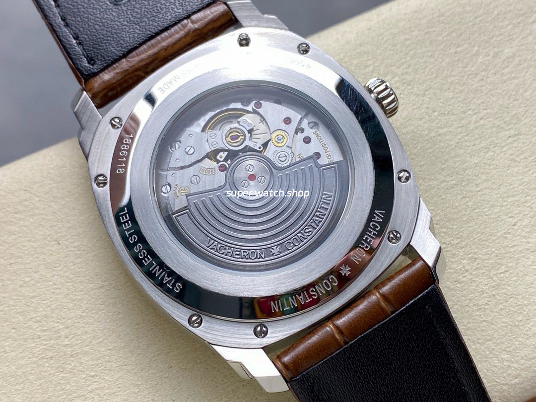 GR Factory Vacheron Constantin Quai de l'Ile 4500S/000A-B195 41mm Steel Brown Leather Strap Arabic Numerals Silver Dial - Image 7