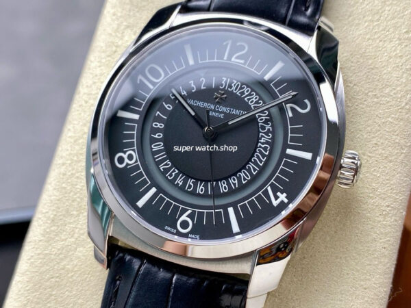 GR Factory Vacheron Constantin Quai de l'Ile 4500S/000A-B196 41mm Steel Leather Strap Arabic Numerals Black Dial - Image 3