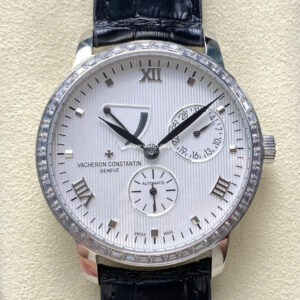 KM Factory Vacheron Constantin Patrimony 47200/000G-9019 White Gold Diamond Bezel White Dial