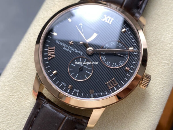 KM Factory Vacheron Constantin Patrimony 47200/000J-9018 Rose Gold Black Dial - Image 3