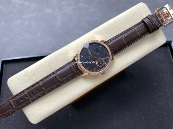 KM Factory Vacheron Constantin Patrimony 47200/000J-9018 Rose Gold Diamond Bezel Black Dial - Image 7