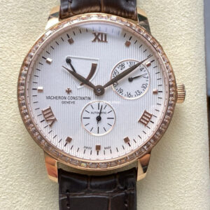 KM Factory Vacheron Constantin Patrimony 47200/000J-9018 Rose Gold Diamond Bezel White Dial