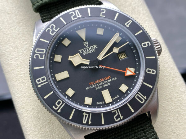 M+ Factory Tudor Pelagos FXD GMT M2542G247NU-0002 42mm Titanium Green Textile Strap Black Dial - Image 2