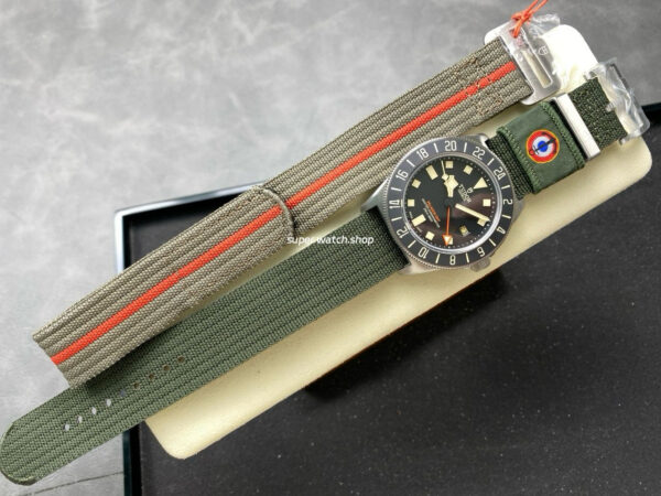 M+ Factory Tudor Pelagos FXD GMT M2542G247NU-0002 42mm Titanium Green Textile Strap Black Dial - Image 9