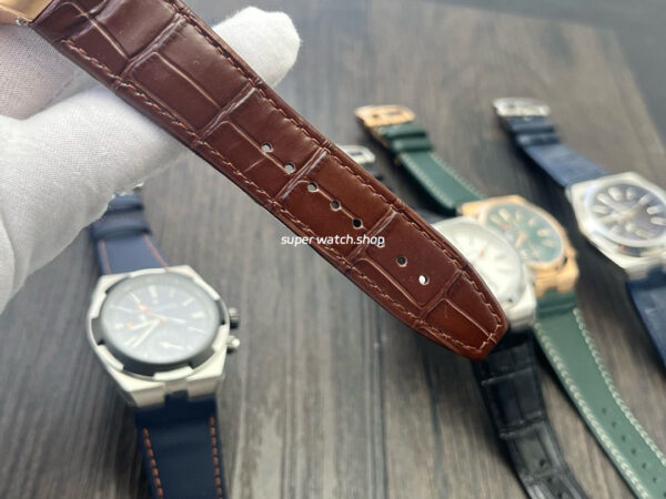 MKF Factory Vacheron Constantin Overseas Dual Time 7900V000R-B336 Leather Strap Rose Gold Silver Dial - Image 9