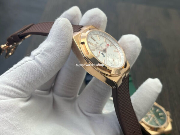 MKF Factory Vacheron Constantin Overseas Dual Time 7900V000R-B336 Rubber Strap Rose Gold Silver Dial - Image 5