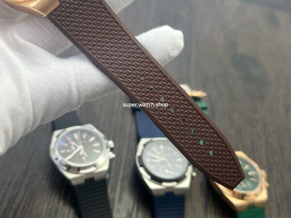 MKF Factory Vacheron Constantin Overseas Dual Time 7900V000R-B336 Rubber Strap Rose Gold Silver Dial - Image 9