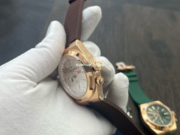 MKF Factory Vacheron Constantin Overseas Dual Time 7900V000R-B336 Rubber Strap Rose Gold Silver Dial - Image 6