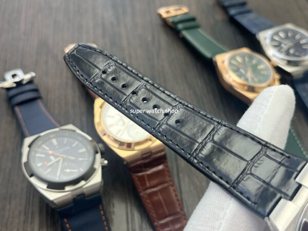 MKF Factory Vacheron Constantin Overseas Dual Time 7900V110A-B333 Leather Strap Silver Dial - Image 9