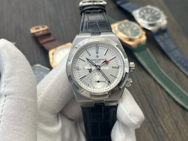 MKF Factory Vacheron Constantin Overseas Dual Time 7900V110A-B333 Leather Strap Silver Dial
