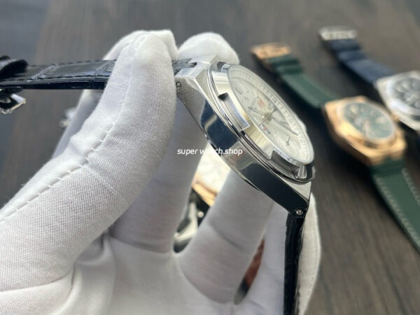 MKF Factory Vacheron Constantin Overseas Dual Time 7900V110A-B333 Leather Strap Silver Dial - Image 5