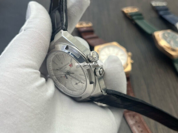 MKF Factory Vacheron Constantin Overseas Dual Time 7900V110A-B333 Leather Strap Silver Dial - Image 6