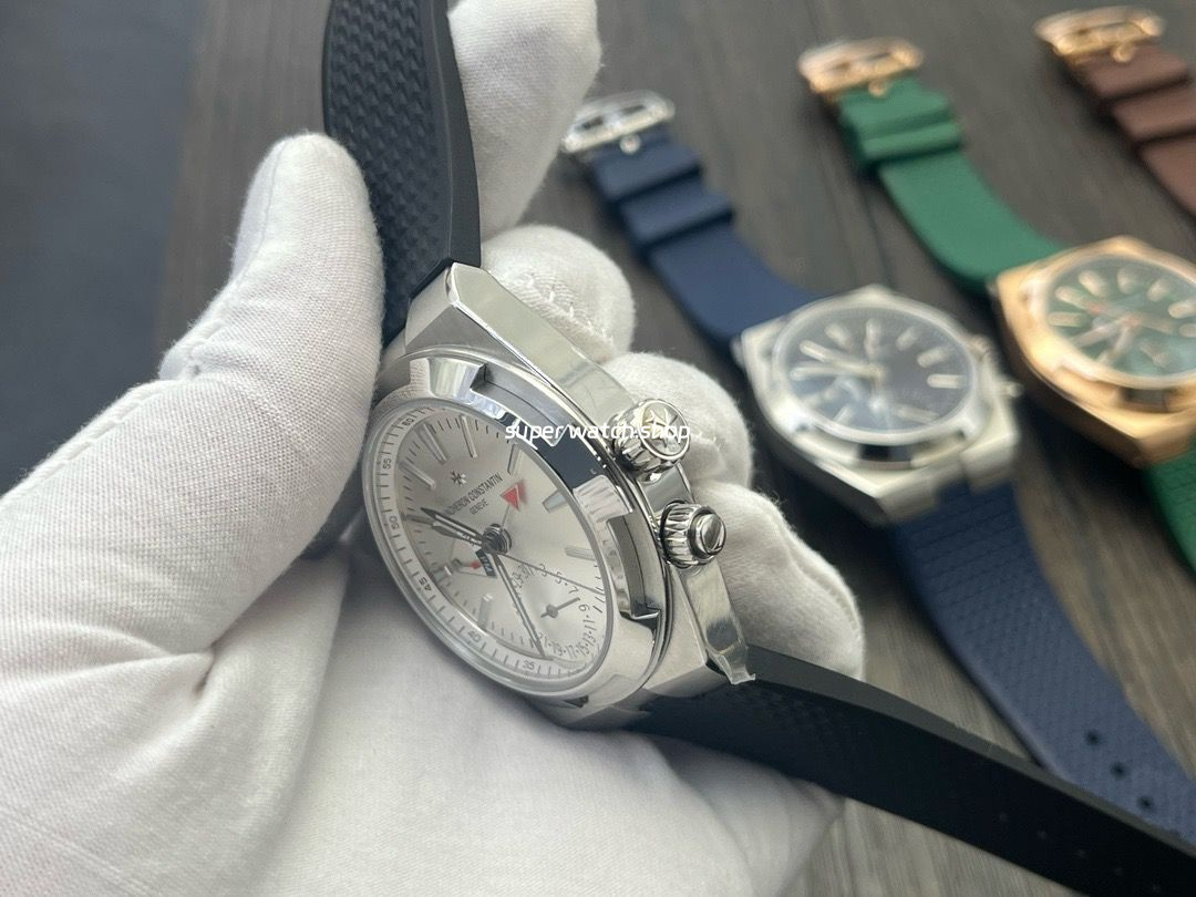 MKF Factory Vacheron Constantin Overseas Dual Time 7900V110A-B333 Rubber Strap Silver Dial - Image 6