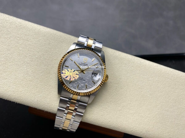 MKS Factory Tudor Prince Date Day 76213-0019 36mm Half Yellow Gold Silver Dial - Image 4