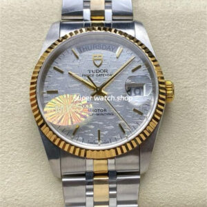 MKS Factory Tudor Prince Date Day 76213-0019 36mm Half Yellow Gold Silver Dial
