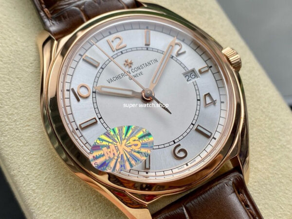 MKS Factory Vacheron Constantin Fiftysix 4600E/000R-B441 40mm Rose gold Leather Strap Arabic Numerals Silver Dial - Image 2