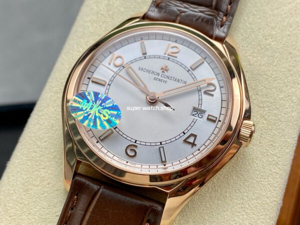 MKS Factory Vacheron Constantin Fiftysix 4600E/000R-B441 40mm Rose gold Leather Strap Arabic Numerals Silver Dial - Image 3