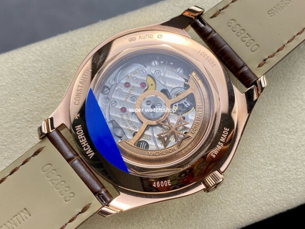 MKS Factory Vacheron Constantin Fiftysix 4600E/000R-B441 40mm Rose gold Leather Strap Arabic Numerals Silver Dial - Image 7