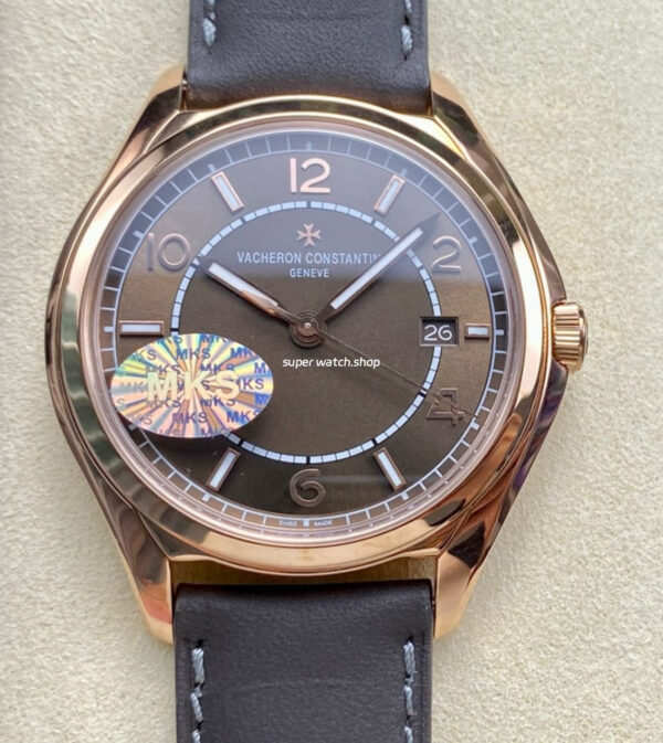 MKS Factory Vacheron Constantin Fiftysix 4600E/000R-B576 40mm Rose gold Leather Strap Arabic Numerals Brown Dial