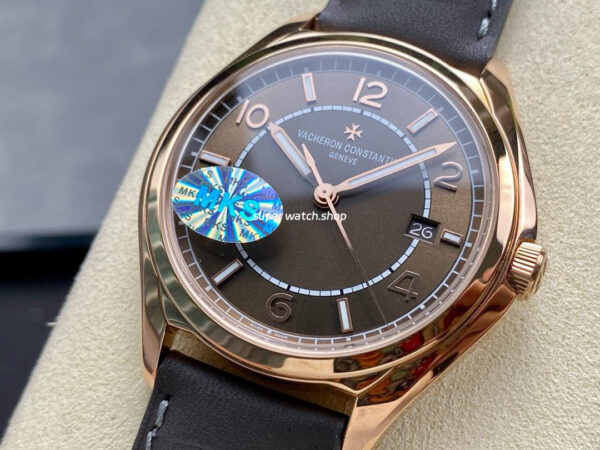 MKS Factory Vacheron Constantin Fiftysix 4600E/000R-B576 40mm Rose gold Leather Strap Arabic Numerals Brown Dial - Image 3