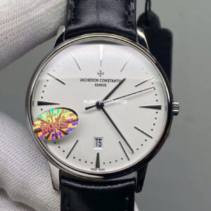 MKS Factory Vacheron Constantin Patrimony 85180-000G-9230 40mm Steel Leather Strap White Dial