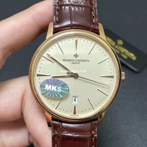 MKS Factory Vacheron Constantin Patrimony 85180-000R-9248 40mm Rose Gold Leather Strap White Dial