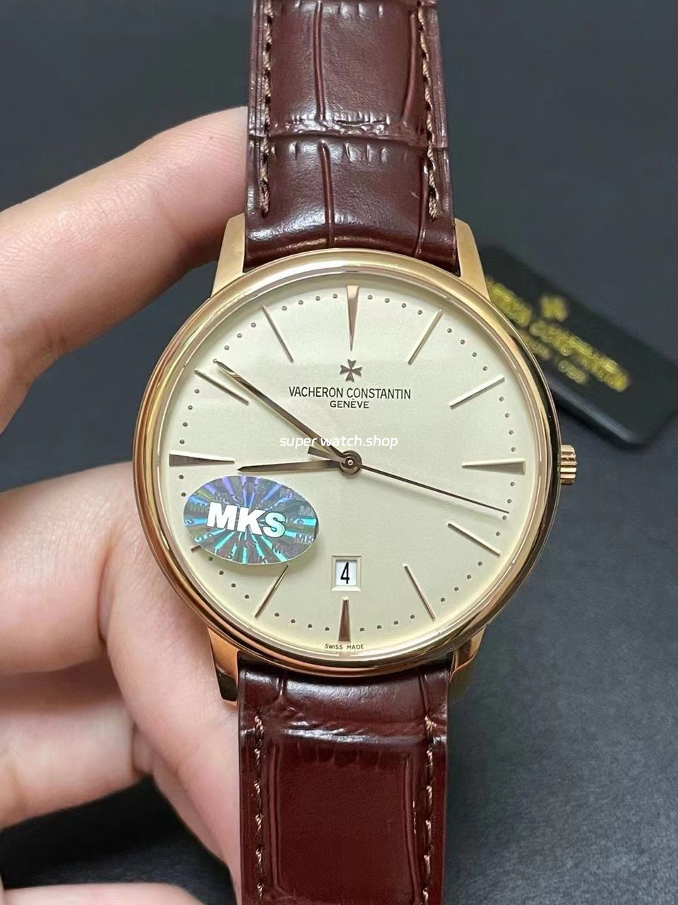 MKS Factory Vacheron Constantin Patrimony 85180-000R-9248 40mm Rose Gold Leather Strap White Dial