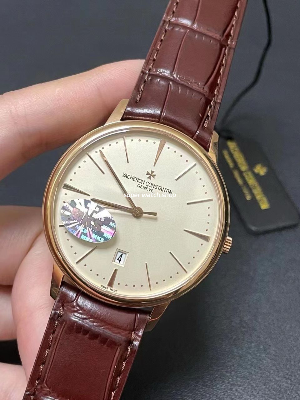 MKS Factory Vacheron Constantin Patrimony 85180-000R-9248 40mm Rose Gold Leather Strap White Dial - Image 3