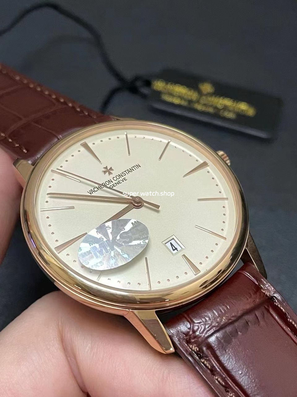 MKS Factory Vacheron Constantin Patrimony 85180-000R-9248 40mm Rose Gold Leather Strap White Dial - Image 4