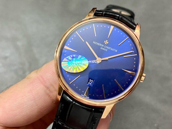 MKS Factory Vacheron Constantin Patrimony 85180/000R-B515 40mm Rose Gold Leather Strap Blue Dial - Image 3
