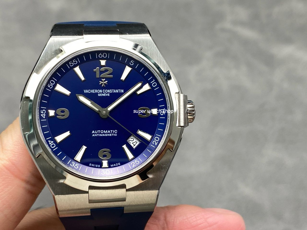 PPF Factory Vacheron Constantin Overseas 47040000A-9008 Rubber Strap Arabic Numerals Blue Dial